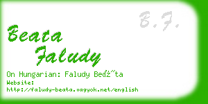 beata faludy business card